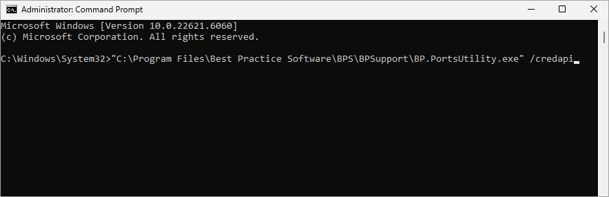 Administrator Command Prompt API prompt