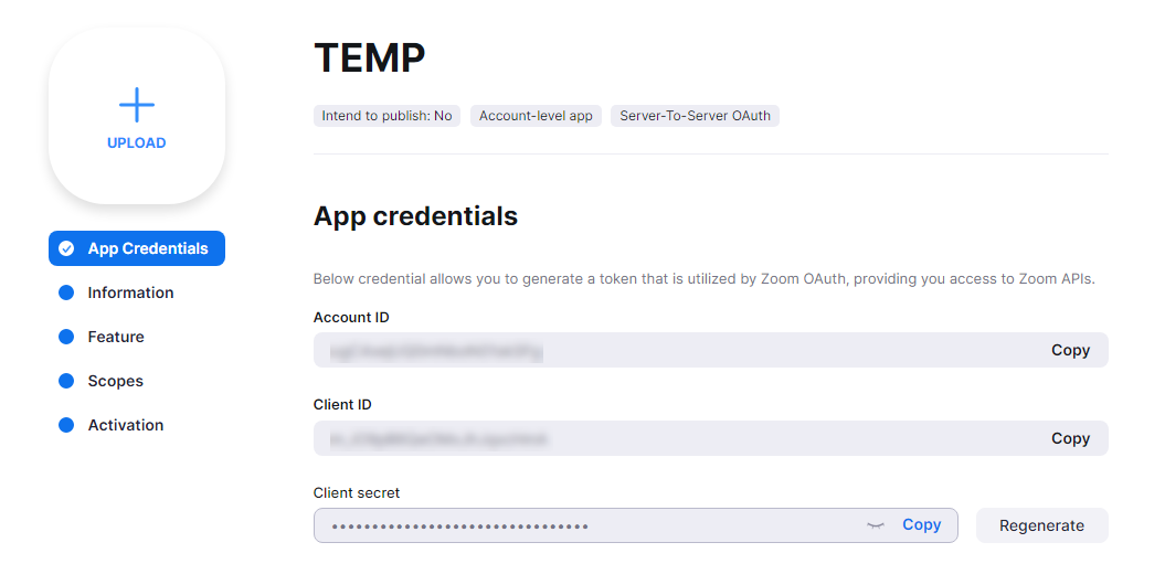 App Credentials