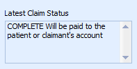Latest Claim Status for item in invoice