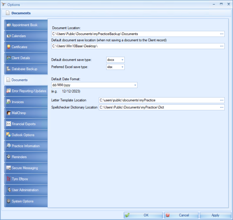 Document Options