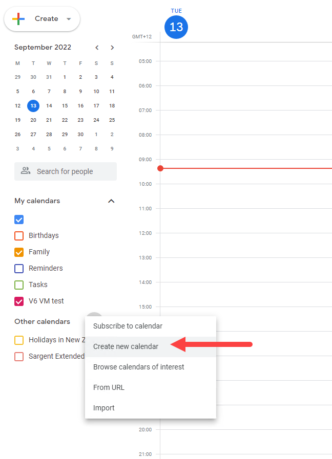 Create New Google Calender