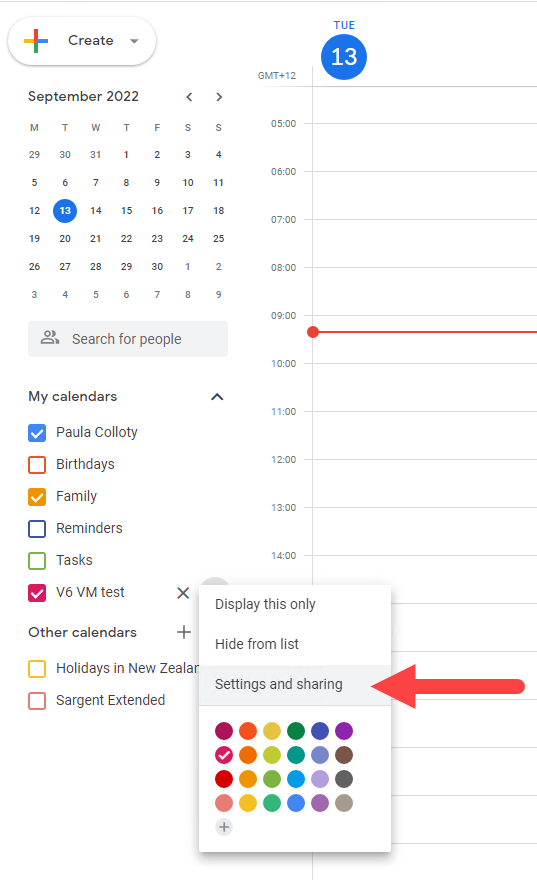 Settings and Sharing Google Calender