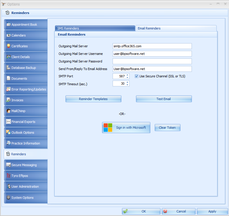 OAuth Reminder Settings