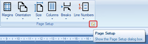 Page Setup Toolbar