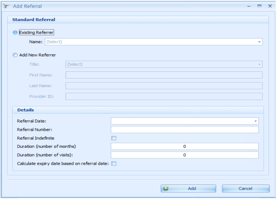 Add a Referral when adding a New Client