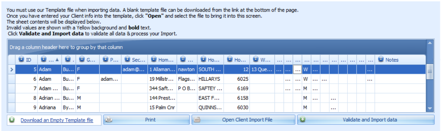 Client Import