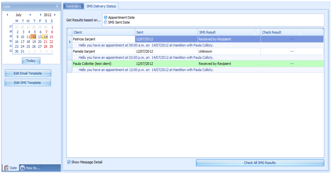 SMS Delivery Status
