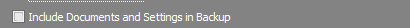2. Include Documents and Settings in Backup check