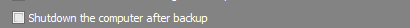 3. Shutdown the computer after backup check