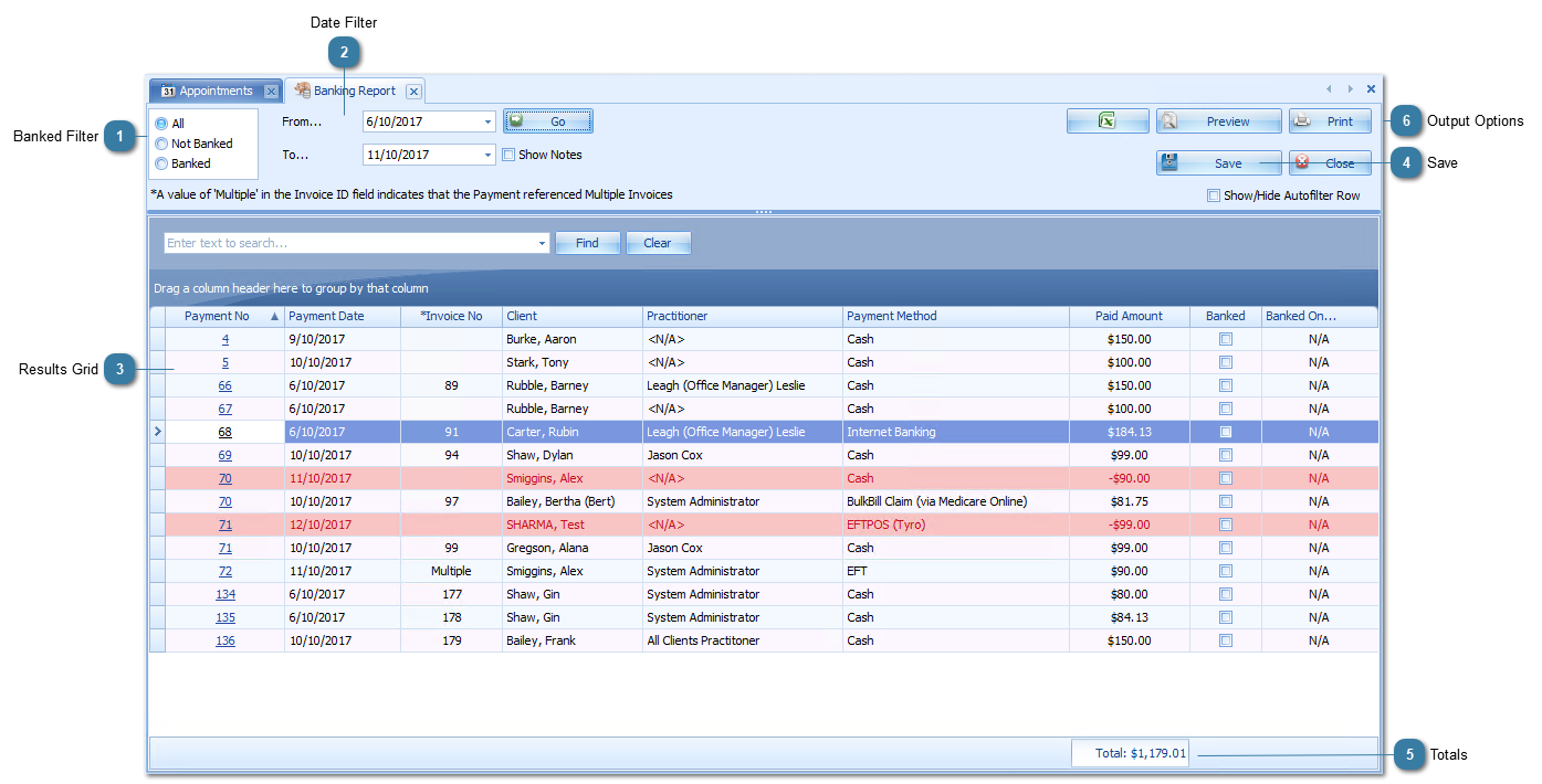 Using the Banking Report