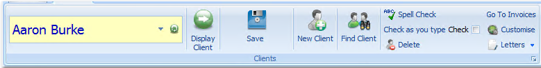 1. Clients toolbar