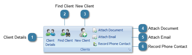 Clients toolbar