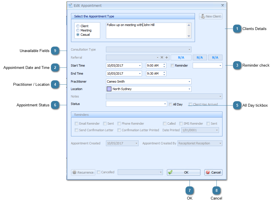 Create a Casual Appointment