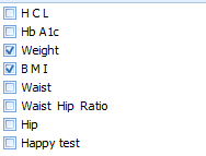 1. Items to include in chart