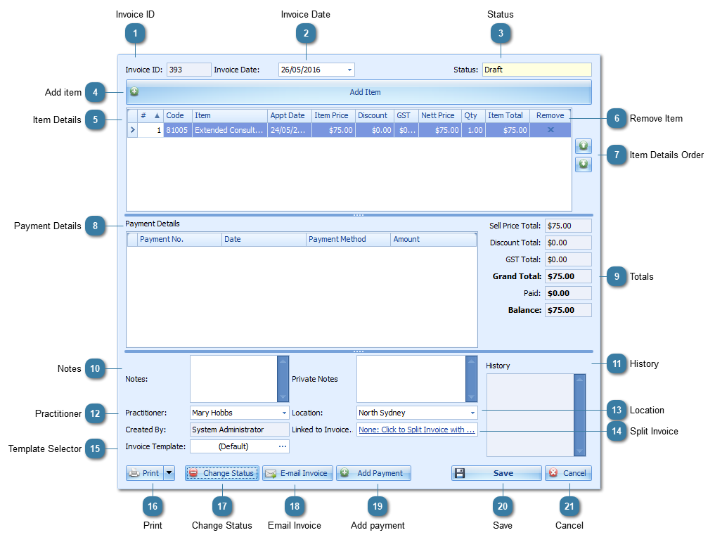 Editing an Invoice