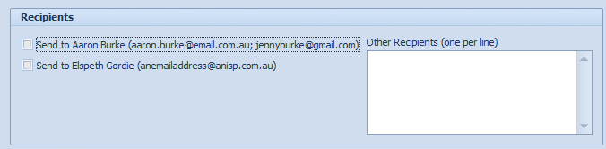 1. Email recipients