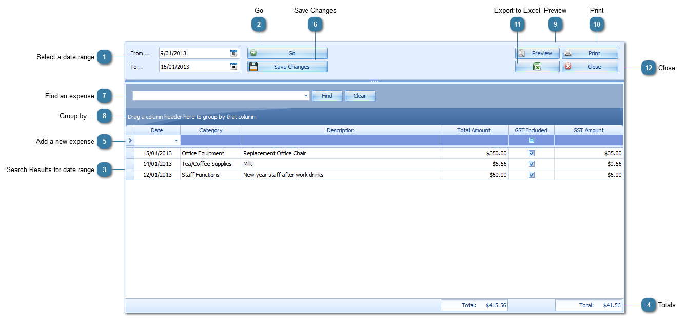 Expenses Master Report
