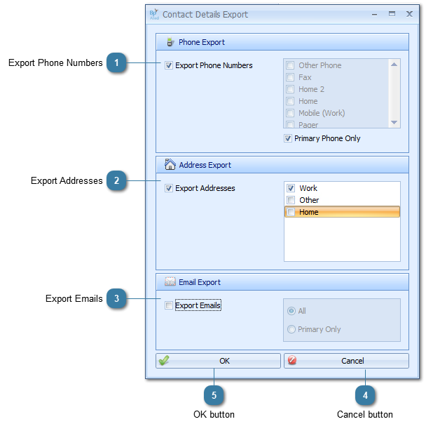 Export Client Contact Details