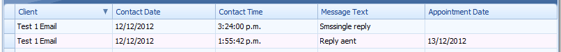 3. Search results - SMS's received