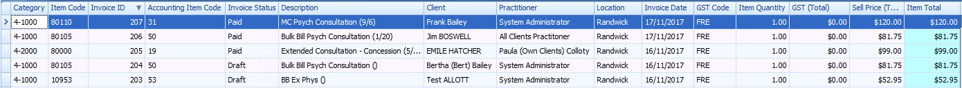 4. Results Grid