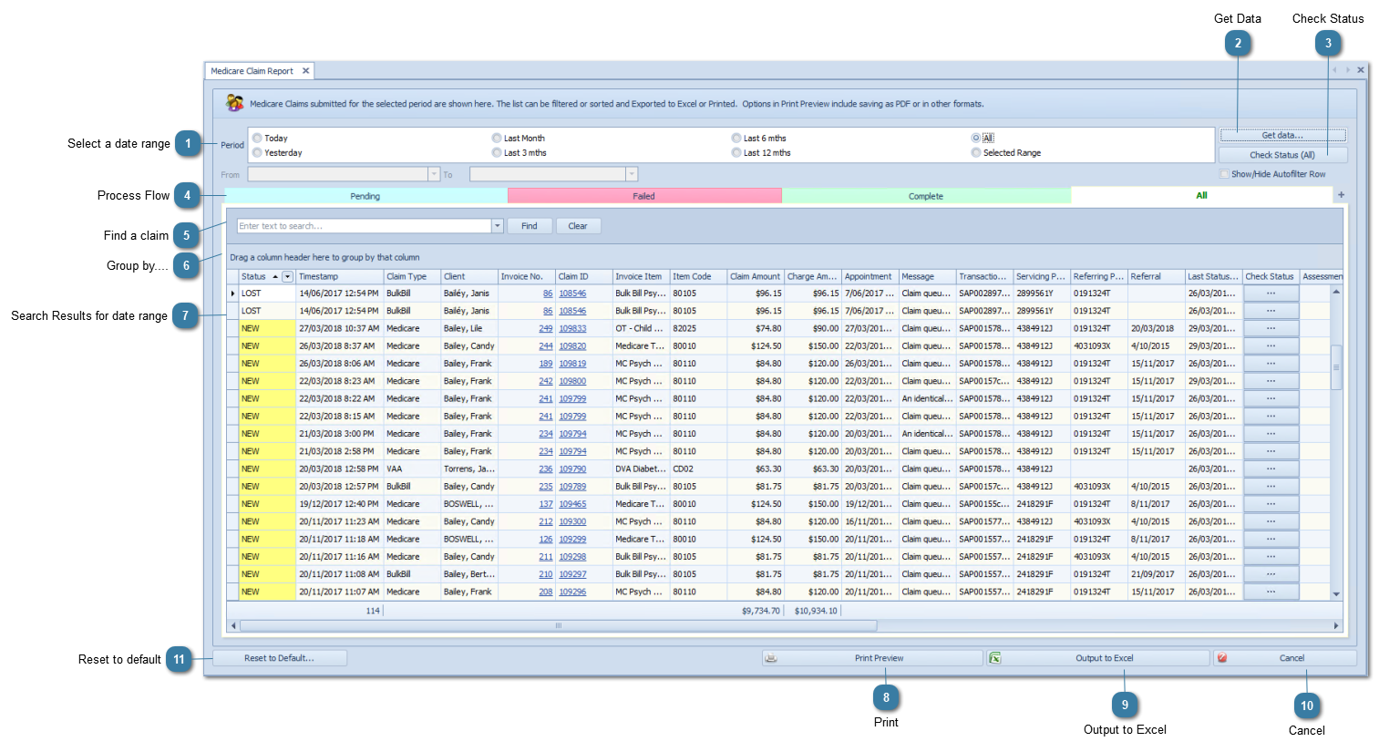 Medicare Claim History Report