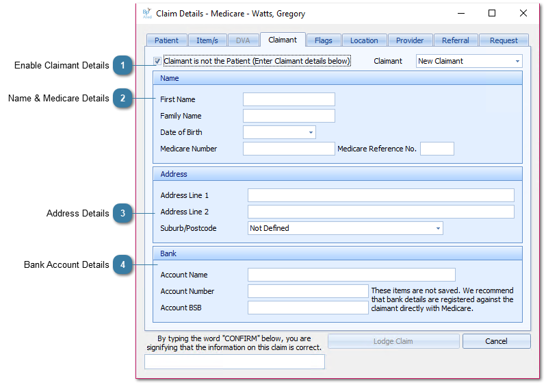 MOC - Claimant Details