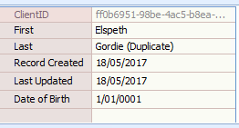 2. Client Details - record being removed