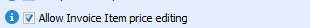 11. Allow Invoice Item price editing
