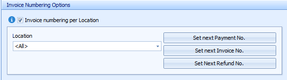 12. Invoice numbering per Location check