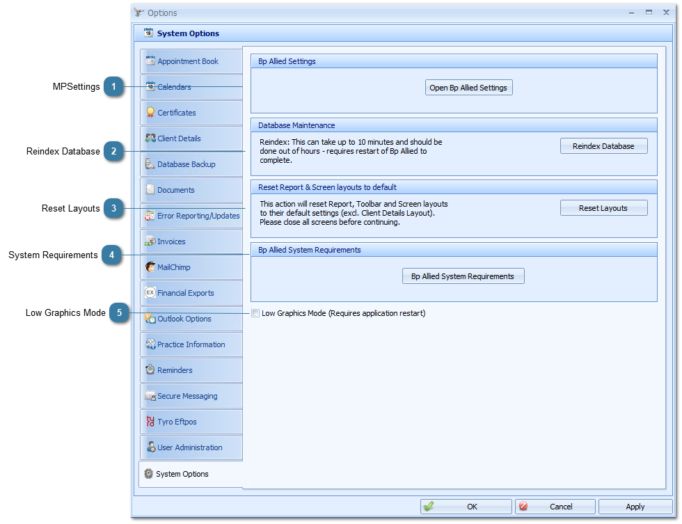 System Options