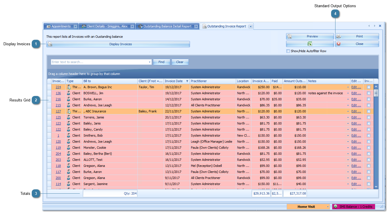 Outstanding Invoices Report