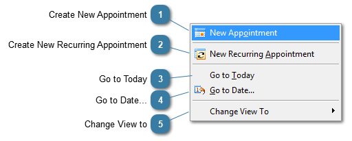 Practitioner Availability Menu Options