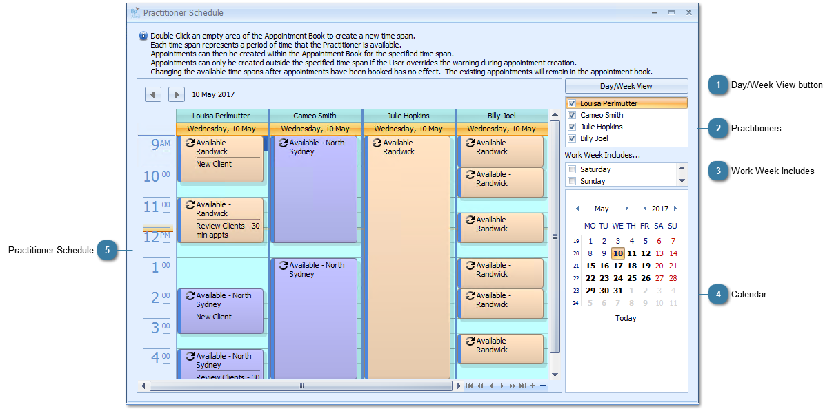 Practitioner Availability Schedule
