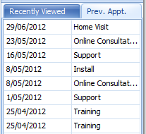 1. Prev. Appt. tab