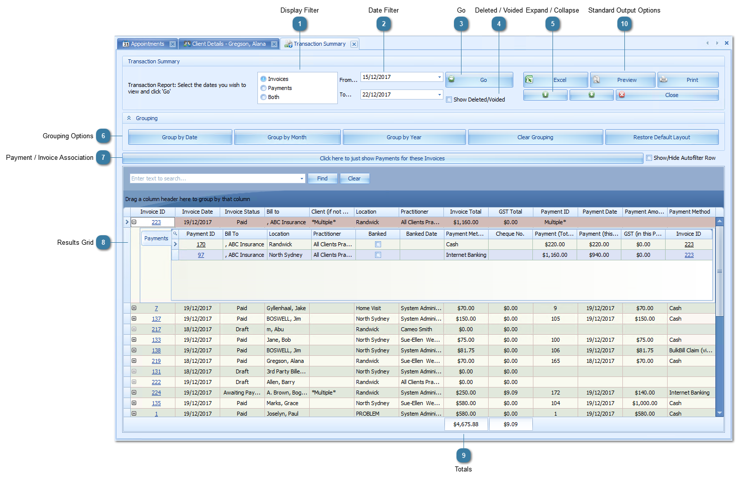 Using the Transaction Summary Report