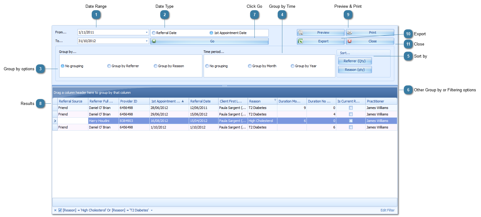 Using the Referral Report