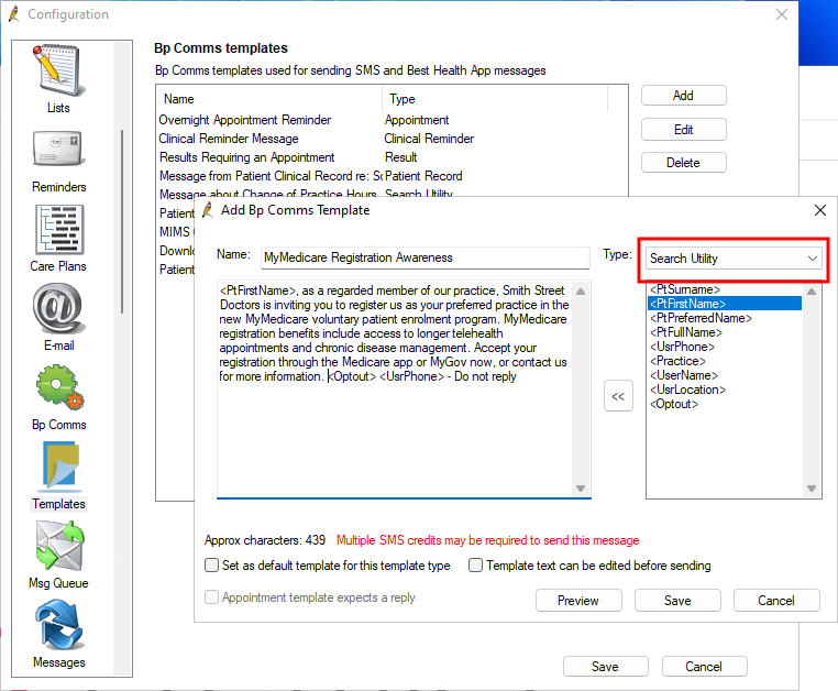 Create a Database Search Mail Merge for MyMedicare