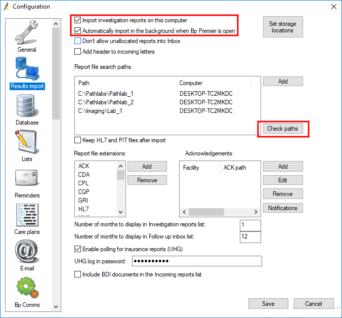 Switch on results import
