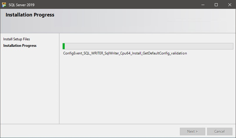 SQL Server will be installed
