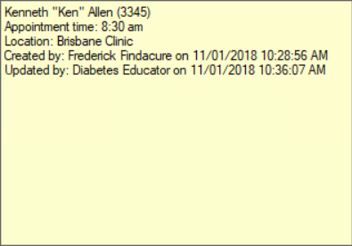 Appointment text