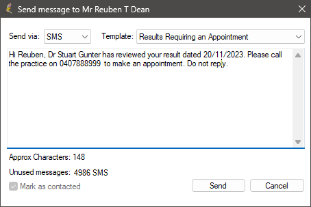 Send message from Inbox