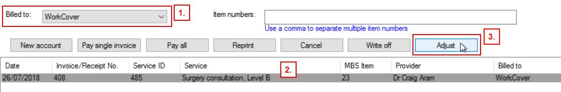 Adjust invoice