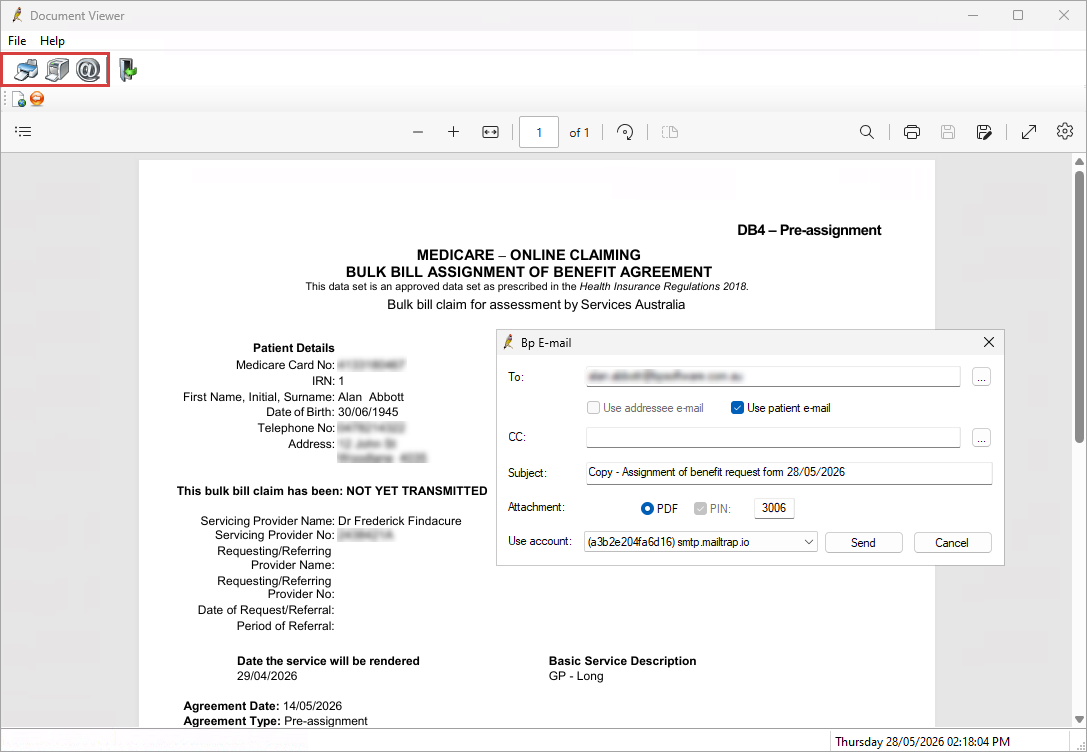 Email or print a completed form.