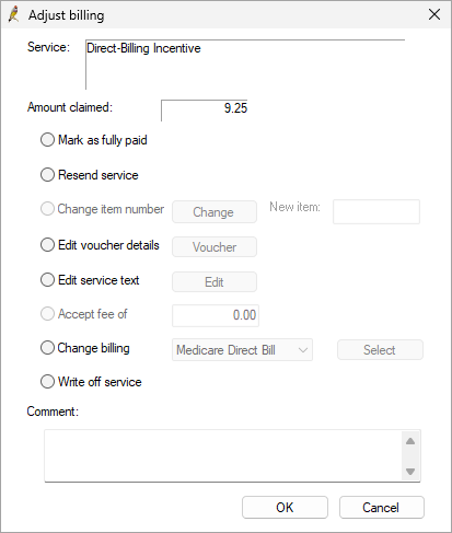 Adjust Billing for Claim