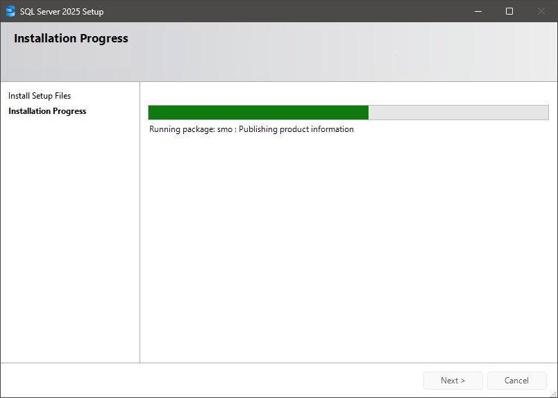 SQL Server will be installed