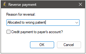 Reverse Payment screen Reverse Payment screen