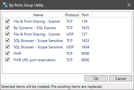 The Bp Ports Setup Utility.