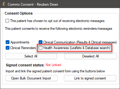 Remove consent for Search Utility messages