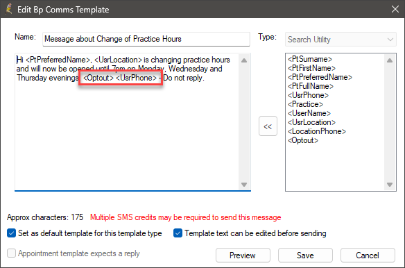 Patient opt out from Search Utility messages