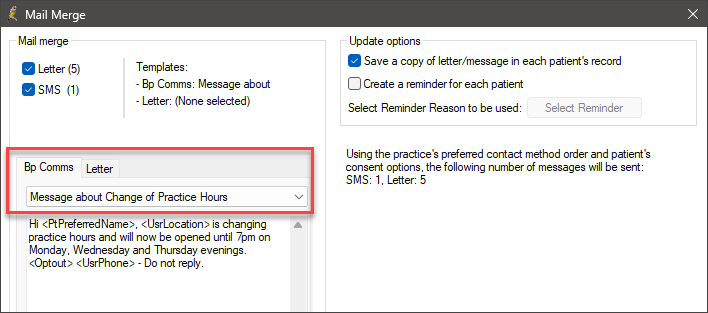 Select health awareness SMS template
